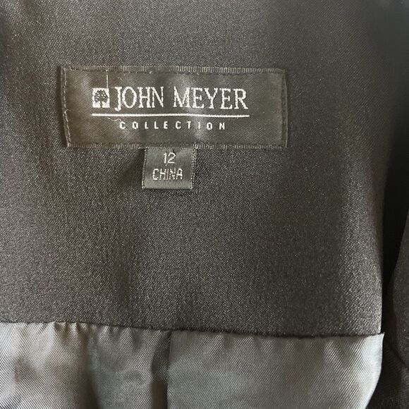 John Meyer Collection Womens 12 Blazer Black Long Sleeve One Button Lined Jacket - Picture 3 of 14